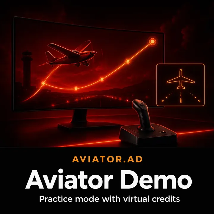 Airport flight simulator representing Aviator demo practice mode
