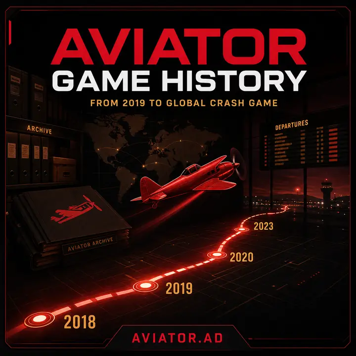 Aviator Game History airport timeline illustration